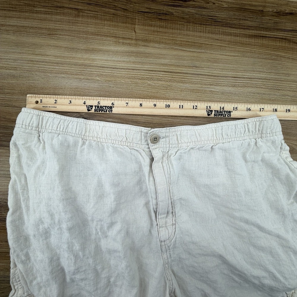 Tommy Bahama Relax 100% Linen Light Cream Beige Cargo Shorts Large - Picture 5 of 7